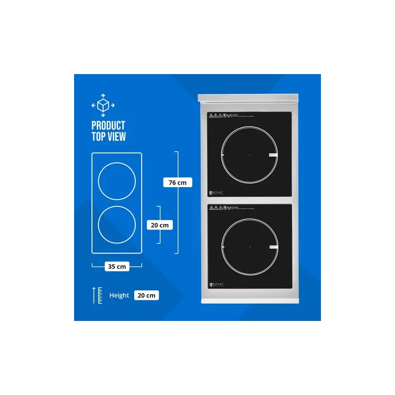 Royal Catering Induktiolevy 2 x 28 cm 400 V Timer