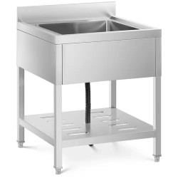 Royal Catering RCSSS 70X70 S tiskipöytä yhdellä altaalla ruostumaton teräs 70 x 70 cm