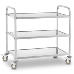 Royal Catering tarjoiluvaunu ruostumaton teräs 3 hyllyä 90 x 50 cm
