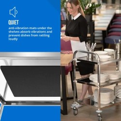 Royal Catering tarjoiluvaunu ruostumaton teräs 3 hyllyä 90 x 50 cm