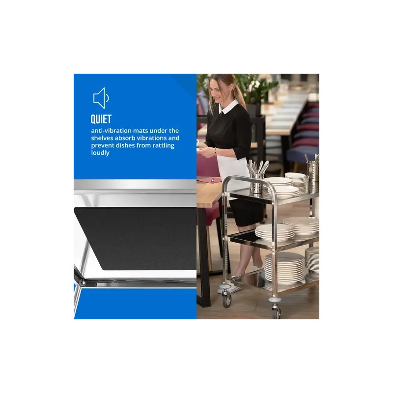 Royal Catering tarjoiluvaunu ruostumaton teräs 3 hyllyä 90 x 50 cm