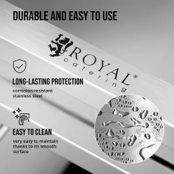 Royal Catering tarjoiluvaunu ruostumaton teräs 3 hyllyä 90 x 50 cm