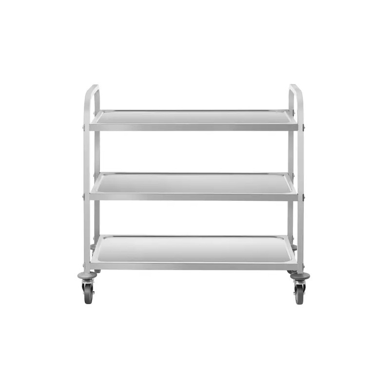 Royal Catering tarjoiluvaunu ruostumaton teräs 3 hyllyä 90 x 50 cm