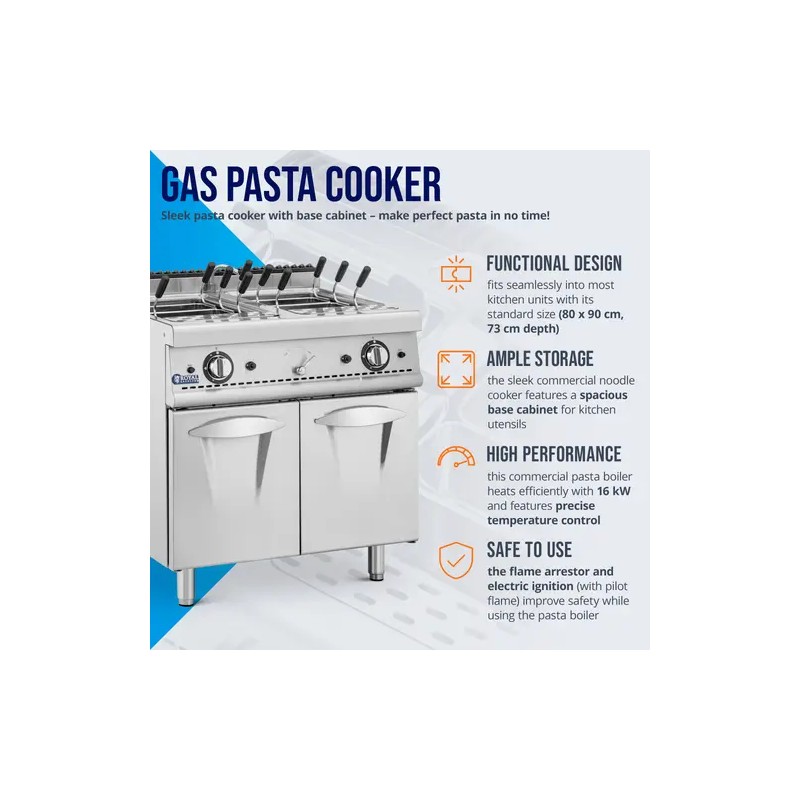Royal Catering Pro 730 kaasupastakeitin 80 x 73 cm 16 kW