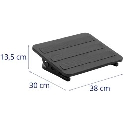 Jalkatuki terästä ja muovia, musta, säädettävä kallistuskulma -20...+20 astetta 20 kg