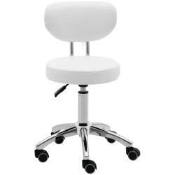 Physa Ascona White -työjakkara selkänojalla, korkeussäädettävä 46-60 cm, valkoinen