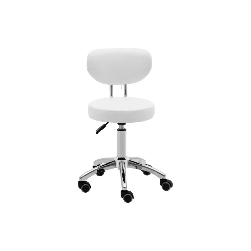 Physa Ascona White -työjakkara selkänojalla, korkeussäädettävä 46-60 cm, valkoinen