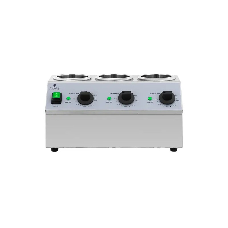 Royal Catering kastikkeenlämmitin 3 x 1 l, 40-90 °C