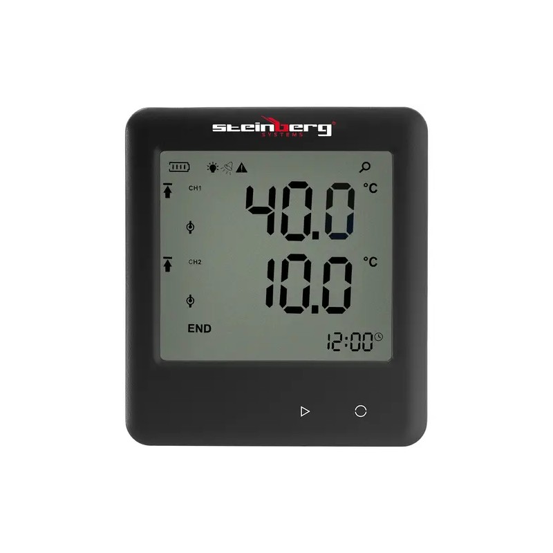 Lämpötilan datalogger SBS-DL-125E, 2 ulkoista anturia, -40...+125 °C, LCD-näyttö