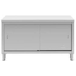 Royal Catering ECO ruostumattomasta teräksestä valmistettu työpöytäkaappi 150 x 60 cm, 500 kg