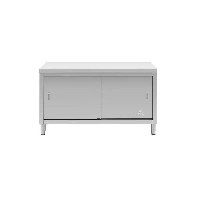 Royal Catering ECO ruostumattomasta teräksestä valmistettu työpöytäkaappi 150 x 60 cm, 500 kg