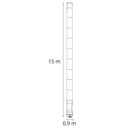 Kattotyönostin 15 m, 200 kg, pystysuora malli tasakatoille