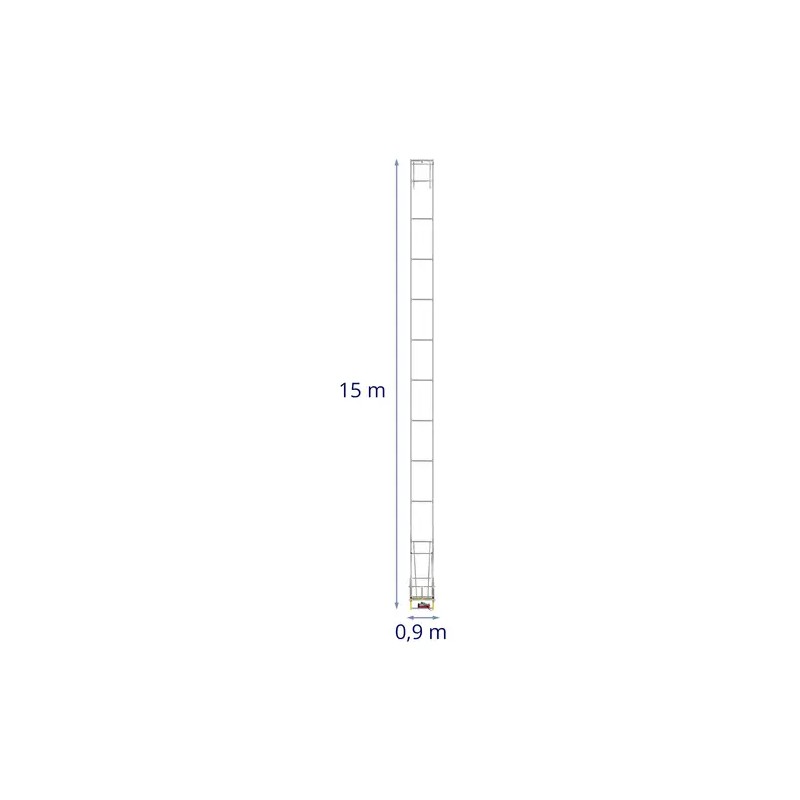 Kattotyönostin 15 m, 200 kg, pystysuora malli tasakatoille