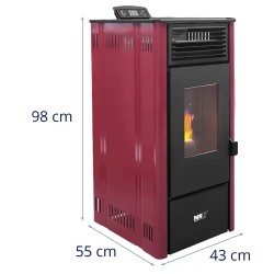 Pelletiuuni 9 kW, lämmitysteho 50–225 m³, 5 tehotasoa ja ajastin