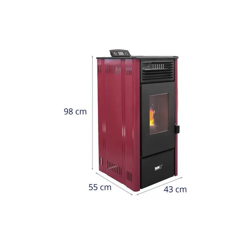 Pelletiuuni 9 kW, lämmitysteho 50–225 m³, 5 tehotasoa ja ajastin