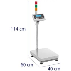 Platformsvaaka 60 kg / 0,002 kg 40 x 50 cm LCD-näytöllä ja varoitusvalolla