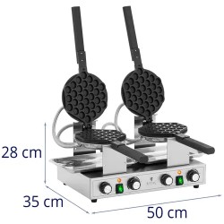 Royal Catering Bubble-vohvelirauta 2 x 1400 W 50-250 °C