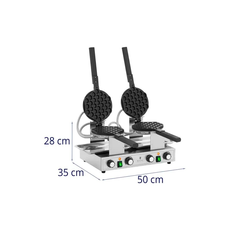 Royal Catering Bubble-vohvelirauta 2 x 1400 W 50-250 °C