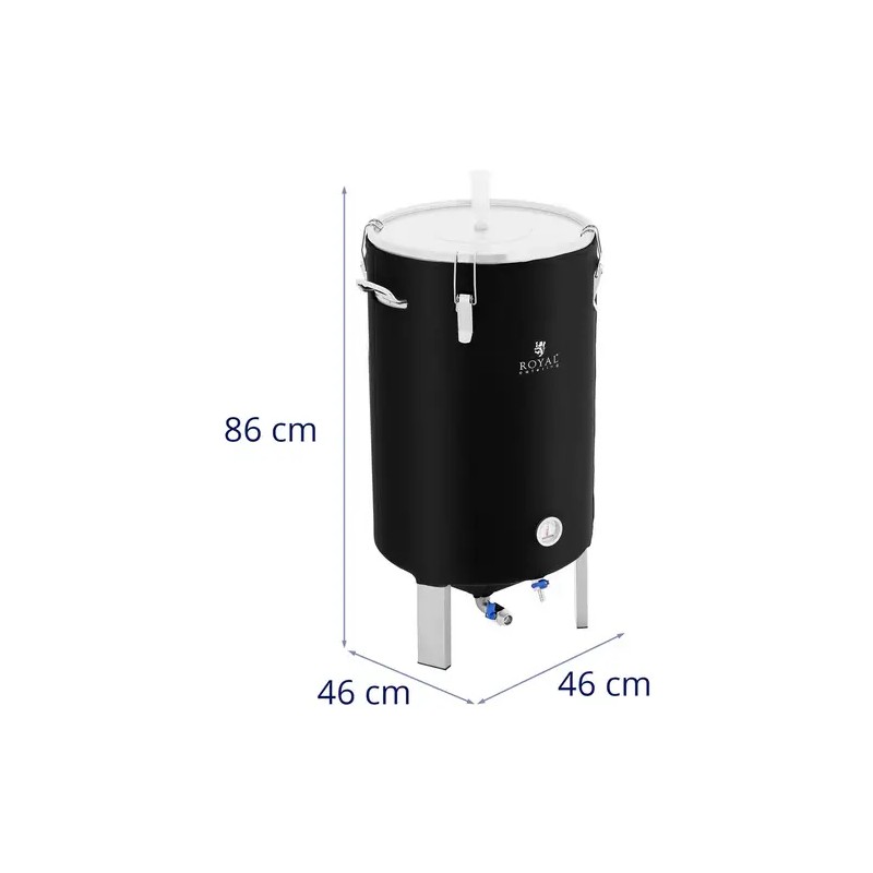 Fermentteri 70 l, ruostumaton teräs, eristysvaippa, 0-40 °C