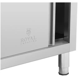 Royal Catering ECO ruostumattomasta teräksestä valmistettu työpöytäkaappi 180 x 70 cm, 3 vetolaatikkoa