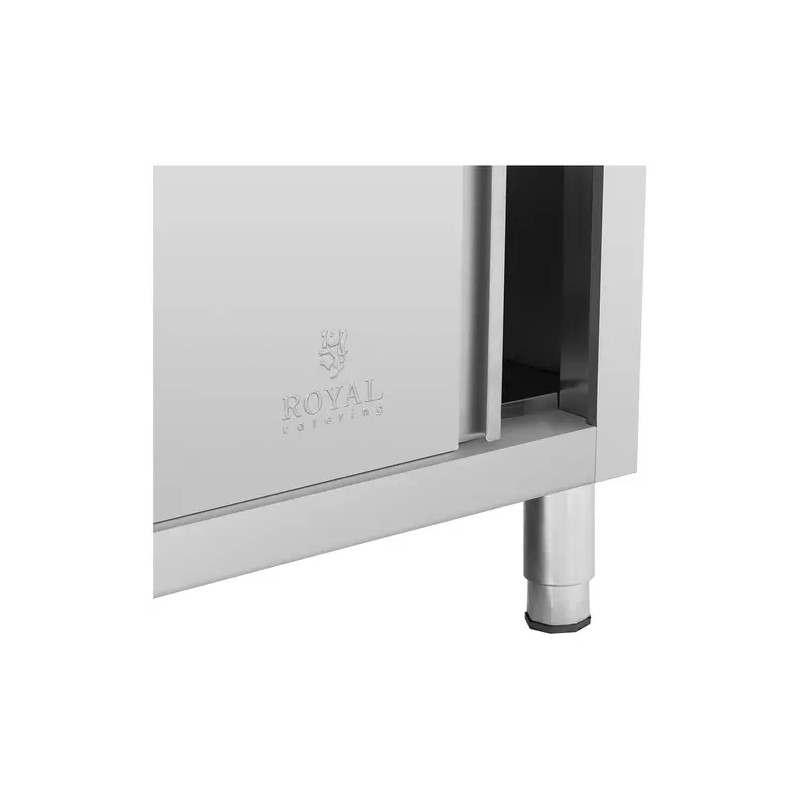 Royal Catering ECO ruostumattomasta teräksestä valmistettu työpöytäkaappi 180 x 70 cm, 3 vetolaatikkoa