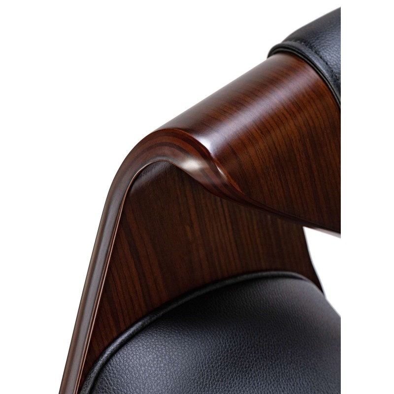 Korkeussäädettävä Foley-baarituoli keinonahkaisella verhoilulla ja selkänojalla