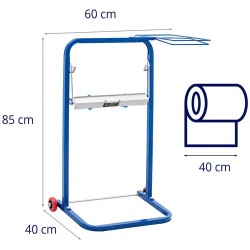 Siivouspaperiteline jätesäkkipidikkeellä, max 10 kg, Ø 500 mm, pyörillä, terästä ja muovia