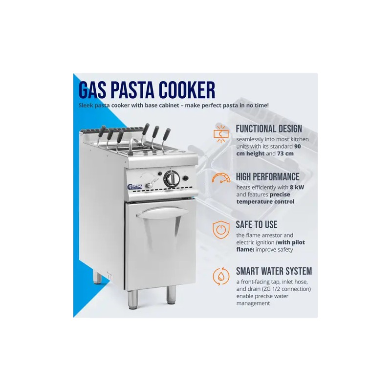 Royal Catering Pro 730 kaasukäyttöinen pastakeitin 80 x 90 x 73 cm 8 kW