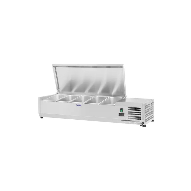 Royal Catering RCKV-120/33-5S kylmävitriini 120 x 33 cm, 5 GN 1/4 -astiaa