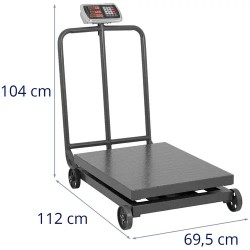 Steinberg Systems SBS-PF-1000/200 alustavaaka 1000 kg 60 x 80 cm pyörillä LED