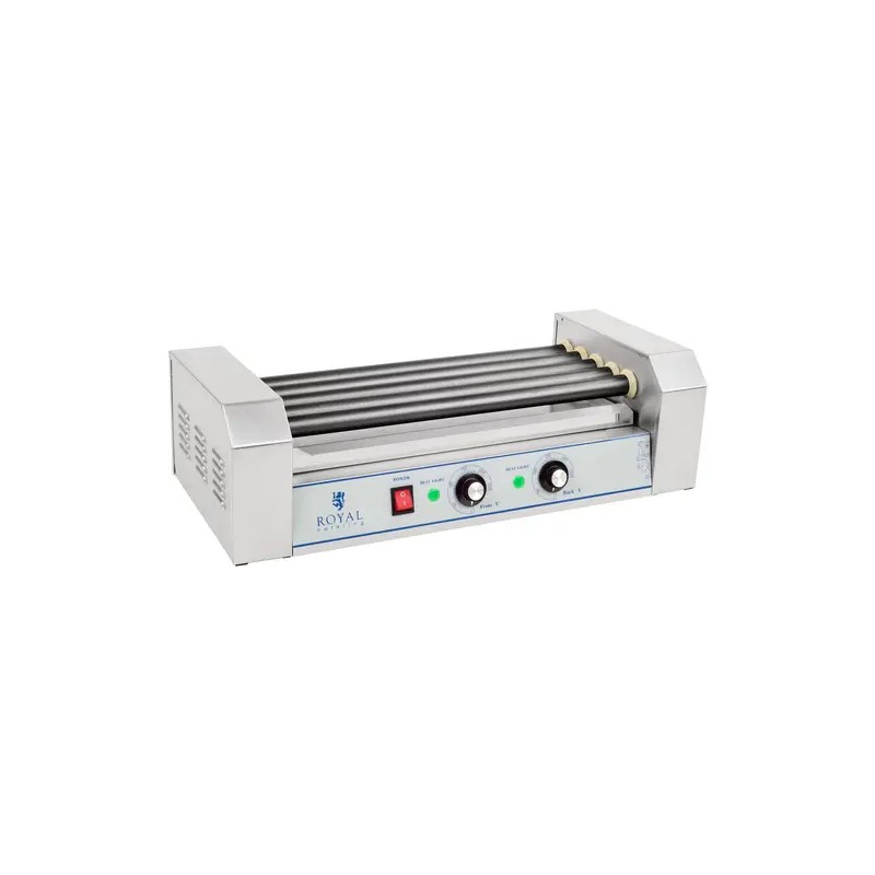 Royal Catering RCHG-5T Hot Dog -grilli, 5 Teflon-rullaa, 1000 W 9 kg
