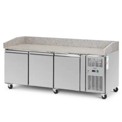 Royal Catering kylmälaite pyörillä 560 l 3 lokeroa 202 x 80 cm ruostumaton teräs