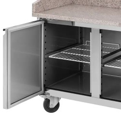 Royal Catering kylmälaite pyörillä 560 l 3 lokeroa 202 x 80 cm ruostumaton teräs