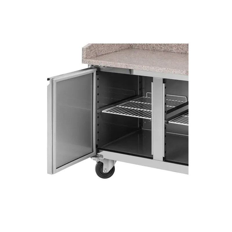 Royal Catering kylmälaite pyörillä 560 l 3 lokeroa 202 x 80 cm ruostumaton teräs