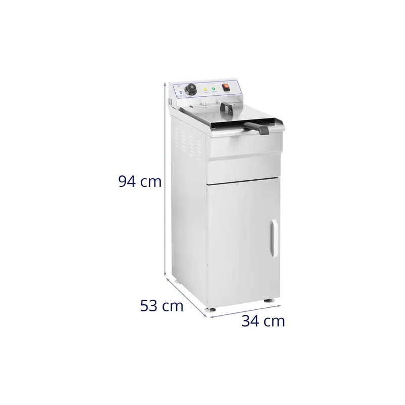 Royal Catering RCKF-16ESH sähköfriteerausallas 16 l 6000 W 400 V alakaapilla