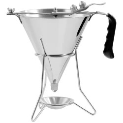 Royal Catering RC-OF04 täyttösuppilo 1,8 l ruostumaton teräs 3 kärkeä ja telineellä