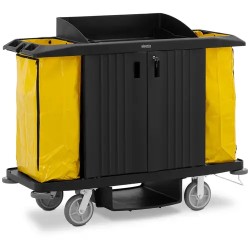 Ulsonix siivousvaunu lukittava 250 kg kantavuus 4 hyllyä ja 2 nylonsäkkiä