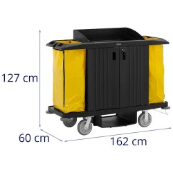 Ulsonix siivousvaunu lukittava 250 kg kantavuus 4 hyllyä ja 2 nylonsäkkiä