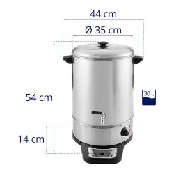 Royal Catering RCWK 30A vedenkeitin 30 l 2500 W tippulautasella