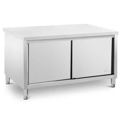 Royal Catering ruostumattomasta teräksestä valmistettu työpöytäkaappi 160 x 80 cm 500 kg