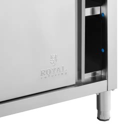 Royal Catering ruostumattomasta teräksestä valmistettu työpöytäkaappi 160 x 80 cm 500 kg
