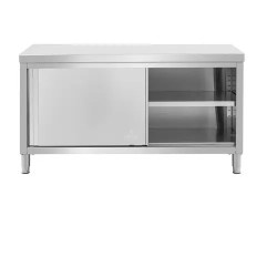 Royal Catering ruostumattomasta teräksestä valmistettu työpöytäkaappi 160 x 80 cm 500 kg