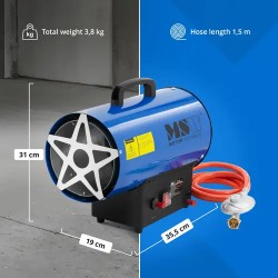 MSW Kaasulämmitin 15000 W 160 m² manuaalinen sytytys