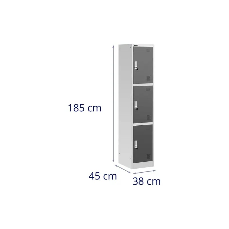 Fromm & Starck STAR_MCAB_05 Metallikaappi 3 lokeroa harmaa