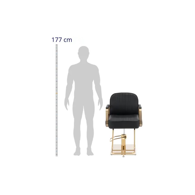 Kampaajatuoli Staunton Black & Gold, korkeussäätö 56–73 cm, 200 kg, musta/kulta