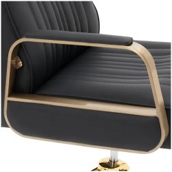 Kampaajatuoli Staunton Black & Gold, korkeussäätö 56–73 cm, 200 kg, musta/kulta
