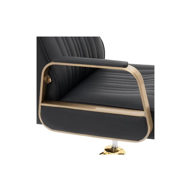 Kampaajatuoli Staunton Black & Gold, korkeussäätö 56–73 cm, 200 kg, musta/kulta