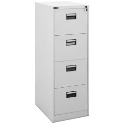 Hängeregisterkaappi 132 cm 4 laatikkoa lukittava harmaa