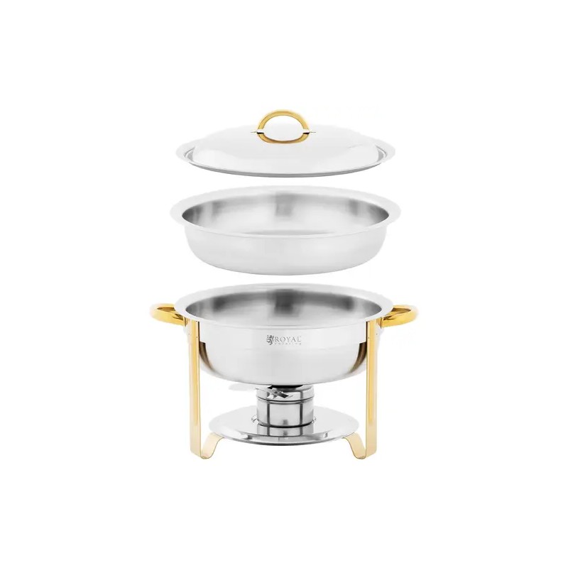 Royal Catering Chafing Dish lämpöastia 4,5 l pyöreä ruostumaton teräs