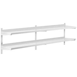 Royal Catering RCWR 2000 4 seinähylly ruostumaton teräs 200 x 40 cm 2 hyllyä